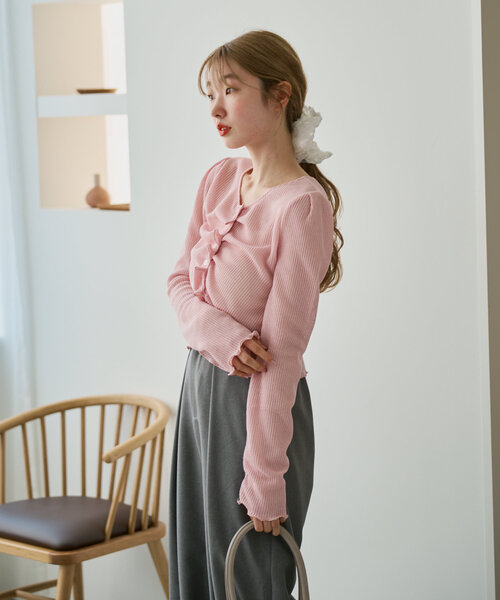 Kastane tシャツ 「初夏まで着れる/2WAY」フロントシャーリング