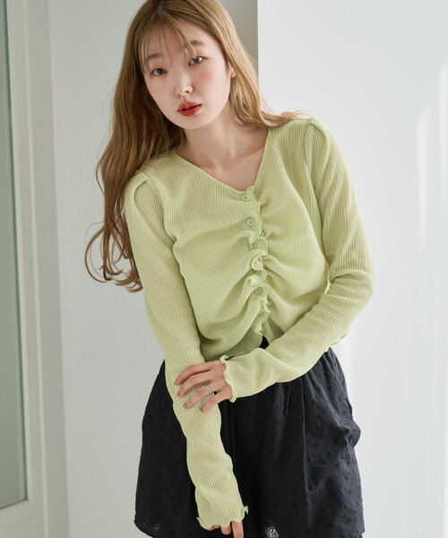 Kastane（カスタネ） tシャツ 「2WAY」フロントシャーリングTee