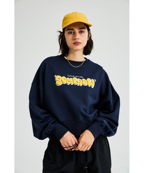 トレーナー スウェット CROPPED WIDE SWEAT ”Somehow レディース