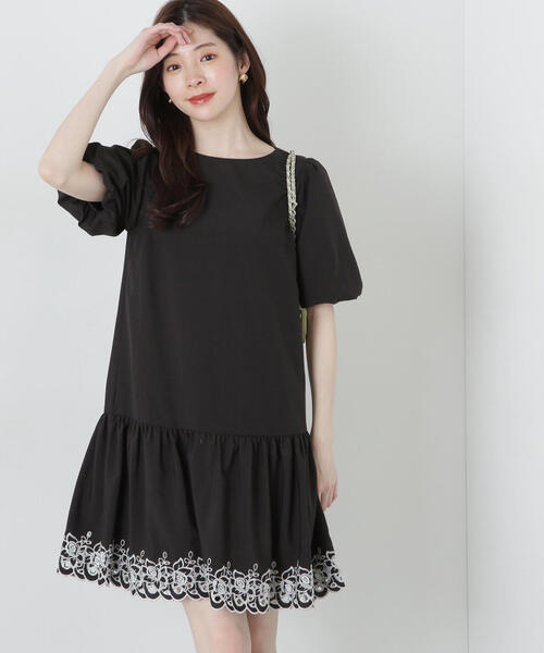 【関税込み】Filippa K ブラック ロールエッジ ミニワンピース PROPORTION BODY DRESSING ワンピース 「E」エンブロイダリー