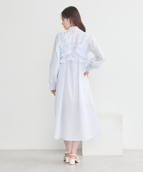 earth music&ecology シャツワンピース SET2点シャーリングビスチェ＋