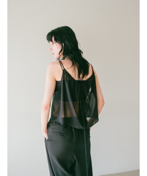 キャミソール Drawstring Flower Motif Camisole/ドローストリングフラワーモチーフキャミソール セール】Drawstring Flower Motif Camisole/ドローストリング