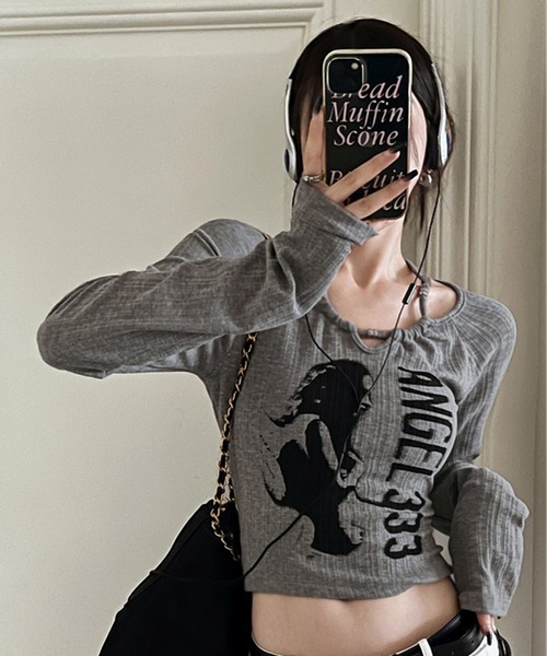 THE HITSS tシャツ Y2K ホルターネック ビーズデザイン グランジ