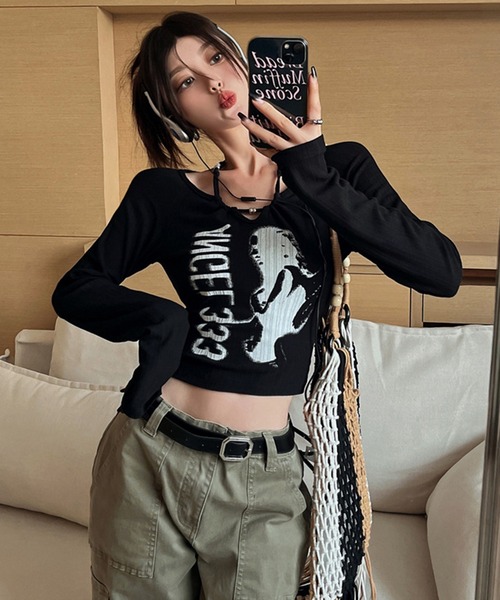 THE HITSS（ヒッツ） tシャツ Y2K ホルターネック ビーズデザイン