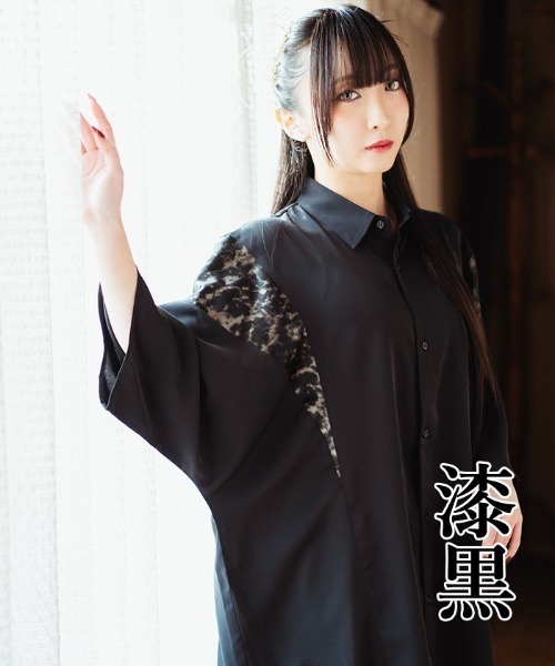 れ様 リネンプリント FLOWER LAI柄 オープンカラーシャツ（WOMEN新着