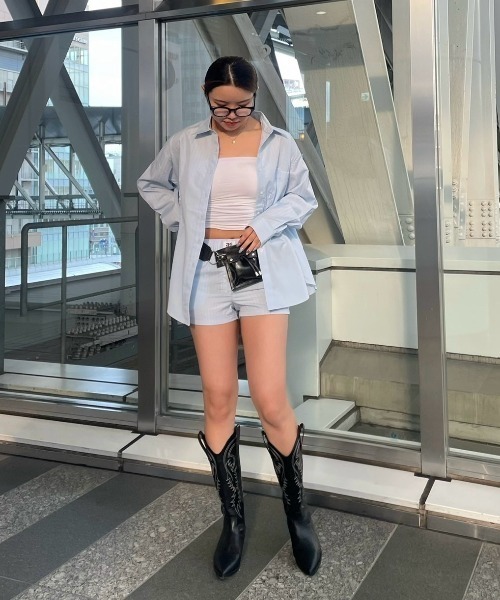 ACLENT パンツ ストライプボクサーショートパンツ レディース