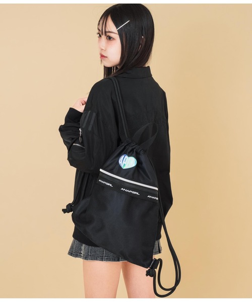 ANAP GiRL リュック ホログラムハートワッペン付 ナップサック