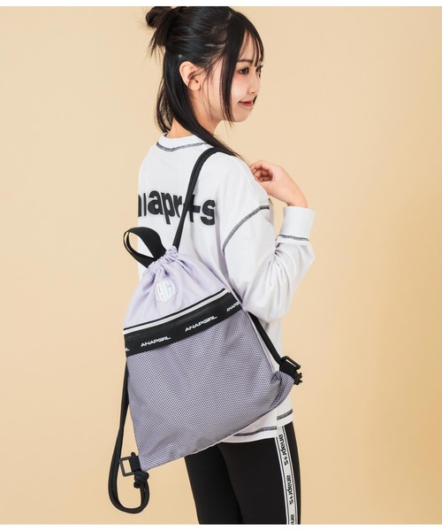 ANAP GiRL リュック ホログラムハートワッペン付 ナップサック