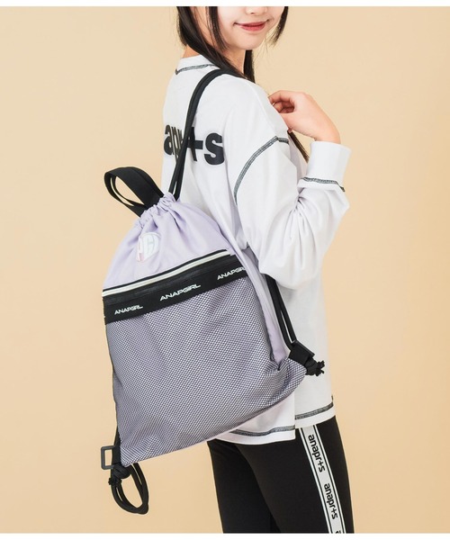 ANAP GiRL リュック ホログラムハートワッペン付 ナップサック