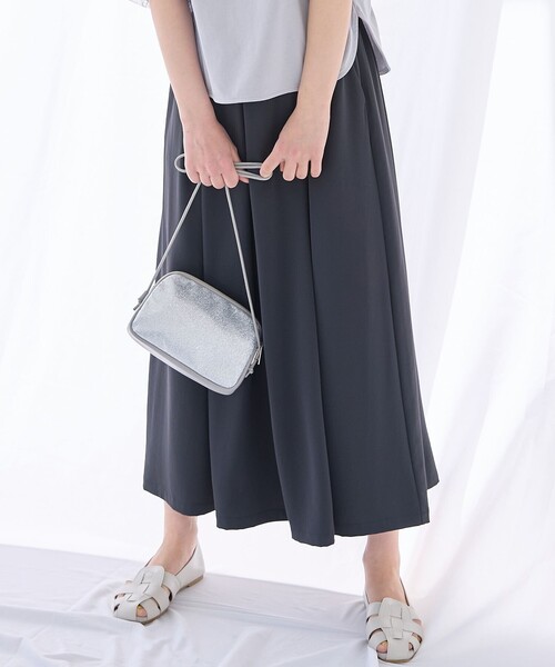 美品✨　エポカ　クリーンストレッチフレアドレス　UVカット　手洗い可　24SS Precious 2024年5月号掲載】クリーンストレッチ フレアドレス