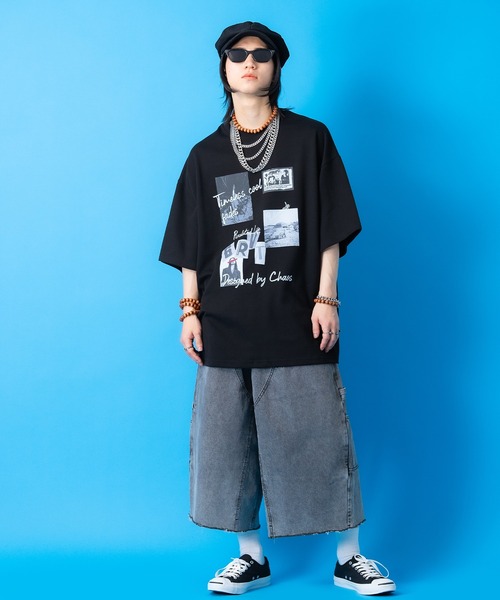 tシャツ a.p.o.v. レトロパンキッシュコラージュプリントオーバー