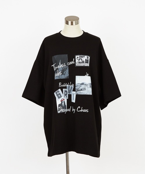 tシャツ a.p.o.v. レトロパンキッシュコラージュプリントオーバー