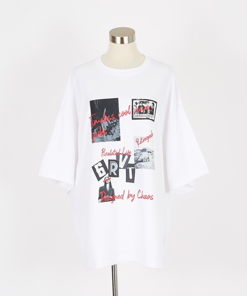 tシャツ a.p.o.v. レトロパンキッシュコラージュプリントオーバー