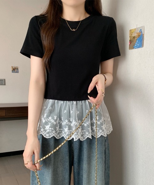 tシャツ レースシアーカットソー レディース tシャツ シアーレースカットソー レディース : ZOZOTOWN Yahoo