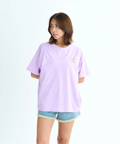 roxy レディース　水着セット　ラッシュガード　紫　M ROXY（ロキシー） ラッシュガード HISTORICAL LOGO LINE /ロキシー水陸