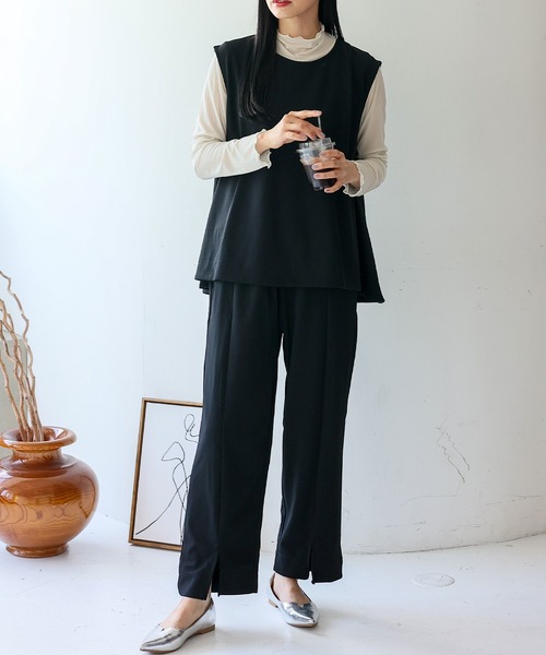 VitaFelice（ヴィータフェリーチェ） セットアップ スリットパンツ