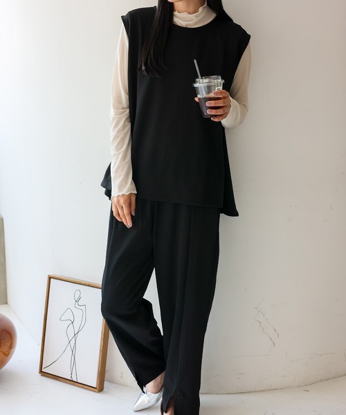 VitaFelice（ヴィータフェリーチェ） セットアップ スリットパンツ