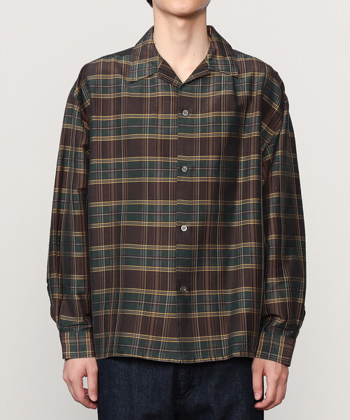 シャツ 078 CITE | シルクチェック オープンカラーシャツ MEN メンズ