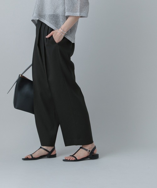 Cirqueリネンパンツ　ブラック antiqua パンツ リネンサーカスパンツ レディース メンズ