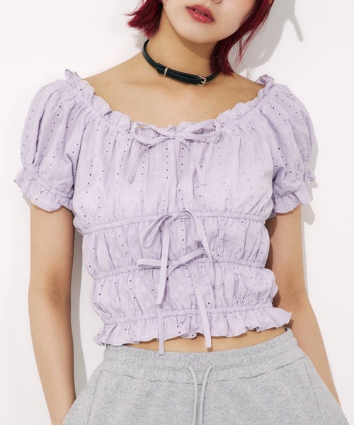 SLY COTTON LACE PUFF SLEEVE トップス　ホワイト SLY COTTON LACE PUFF SLEEVE トップス ホワイト - メルカリ
