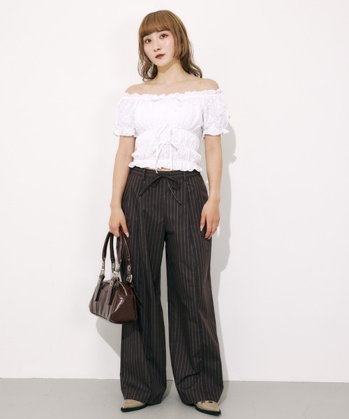 SLY コットン レース パフスリーブ トップス COTTON LACE PUFF SLEEVE TOPS コットン レース パフスリーブ