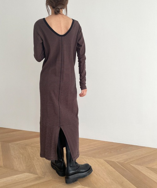 COMME des GARÇONS ブラウン長袖ミニワンピース 20046605-1.jpg