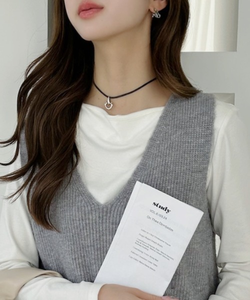 Heve グレー Vネック ジレ ベスト ジレ Vネックプルオーバーベスト レディース : ZOZOTOWN Yahoo