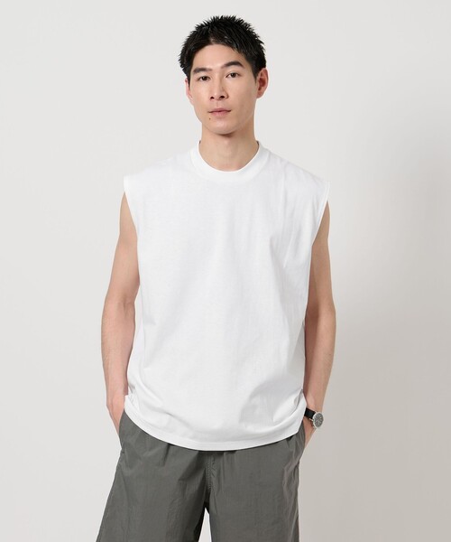 送料込★G-Star★Rib ノースリーブTシャツ Tシャツ ボーダーTシャツ(S ホワイト): トップス｜Right-on公式