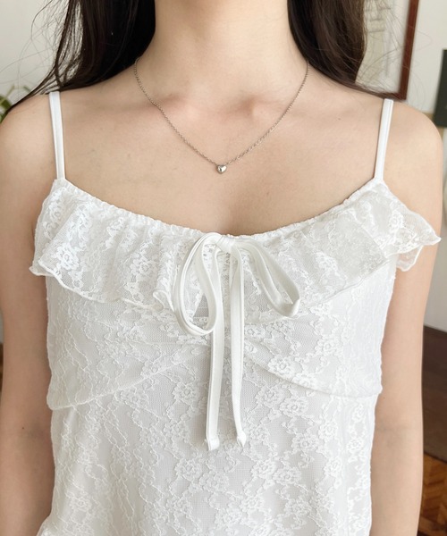 moment+ ワンピース フラワーストレッチレースアシンメトリ―ティアード