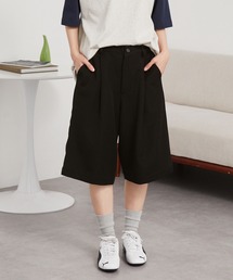 MONO-MART パンツ ワイドシルエットタックバミューダショーツ