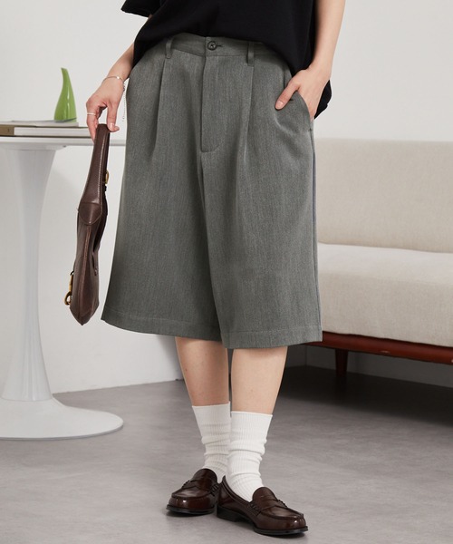 【Max Mara】国内未掲載商品Ulutatoコットン バミューダショーツ MONO-MART パンツ ワイドシルエットタックバミューダショーツ