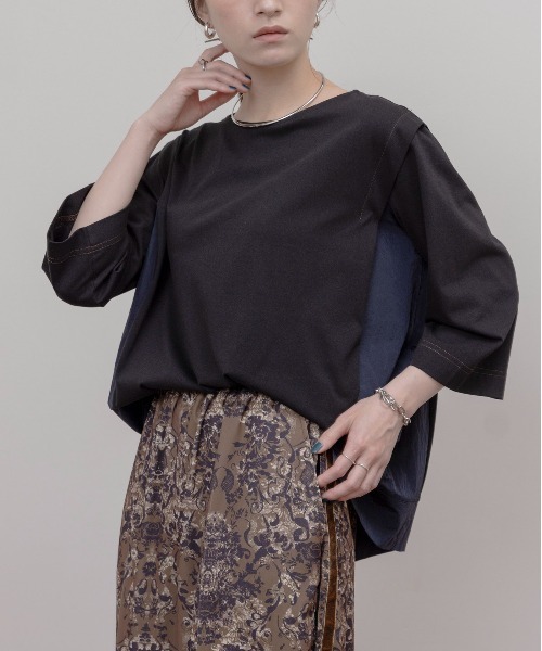 Eimee Law tシャツ タックショルダーレイヤードプルオーバー