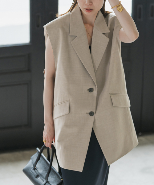 NOBLE ベスト ジレ コクーンシルエットオーバージレ レディース