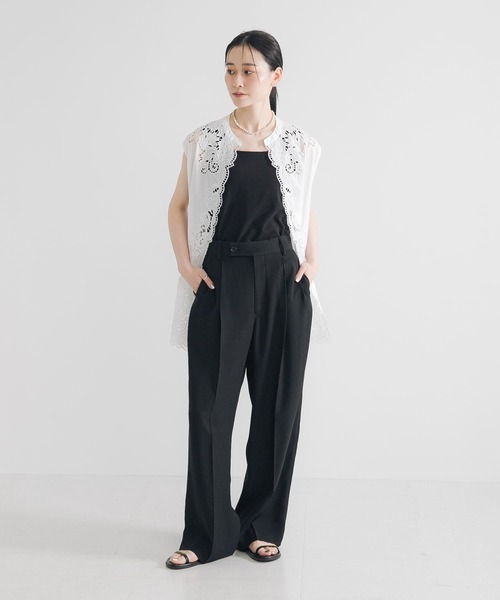 定価7.1万★2025今季完売美品GEMINIゲミニー　ジャガードジレ刺繍ベスト URBAN RESEARCH ベスト ジレ カットワークレース刺繍ジレ