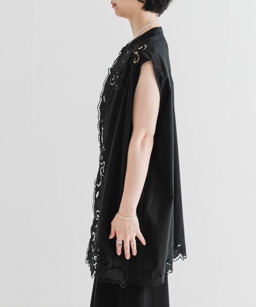 URBAN RESEARCH ベスト ジレ カットワークレース刺繍ジレ