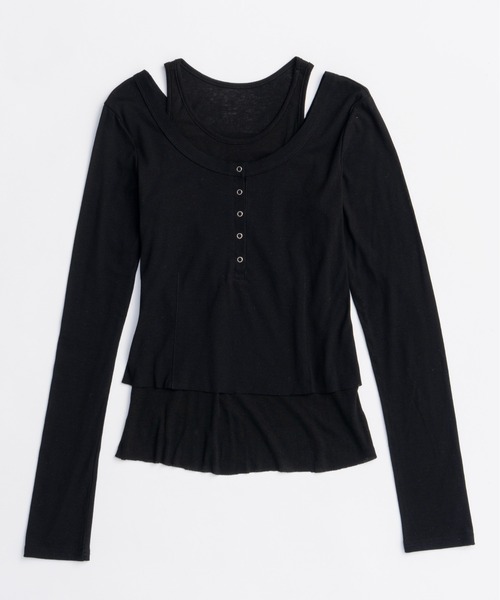 tシャツ 「25AW PRE-ORDER」Layered Henley Neck Tops/レイヤードヘンリーネックトップス「MAISON SPECI