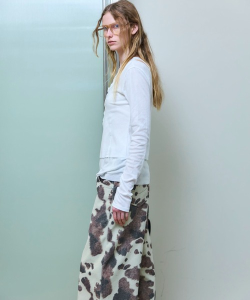 MAISON SPECIALレイヤード ヘンリーネックトップ FREE Neck Layered t