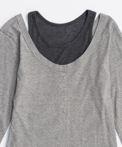 MAISON SPECIAL（メゾンスペシャル） tシャツ Layered Henley Neck