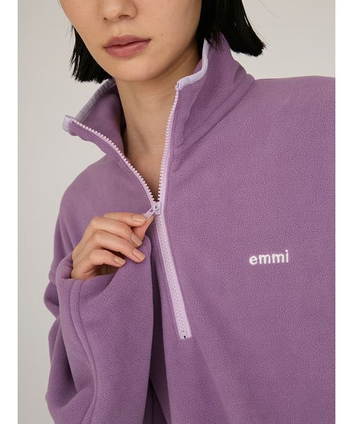 emmi トレーナー スウェット eco フリースハーフジッププルオーバー