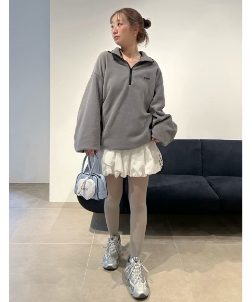 emmi トレーナー スウェット eco フリースハーフジッププルオーバー