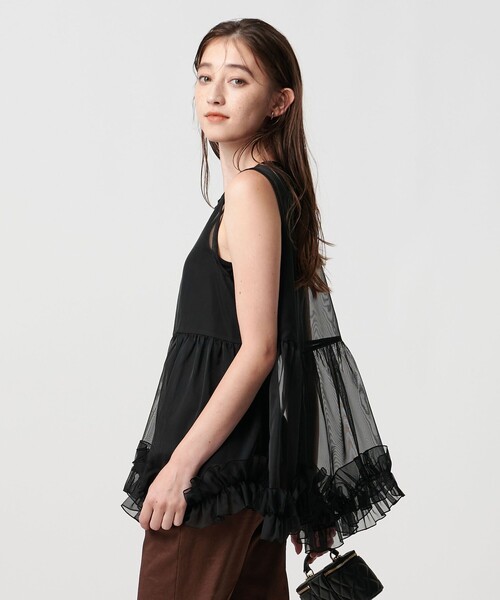 ユナイテッドアローズ　LUXURY オーガンジー フリル ブラウス UNITED ARROWS（ユナイテッドアローズ）の「LUXURY オーガンジー
