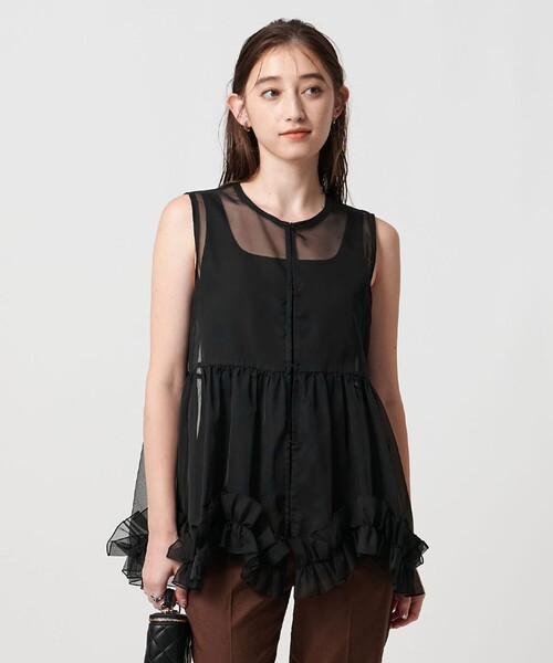 ユナイテッドアローズ　LUXURY オーガンジー フリル ブラウス UNITED ARROWS（ユナイテッドアローズ）の「LUXURY オーガンジー