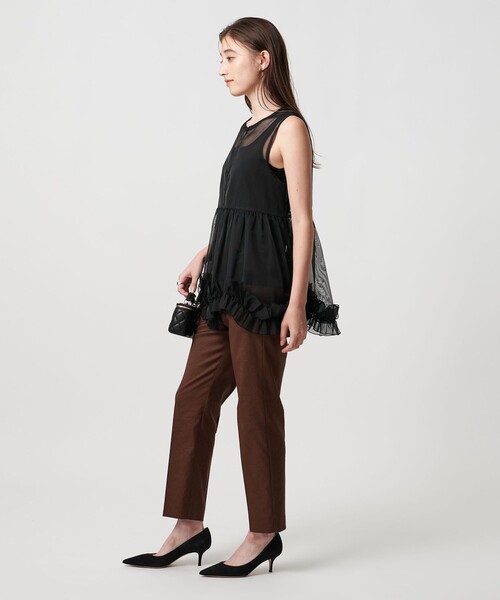 UNITED ARROWS ブラウス シャツ シアー オーガンジー フリル