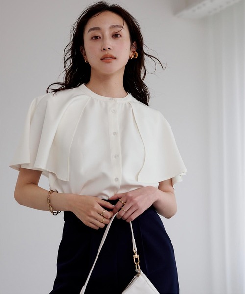 「ur's」 半袖ブラウス M ライトグレー レディース_画像4