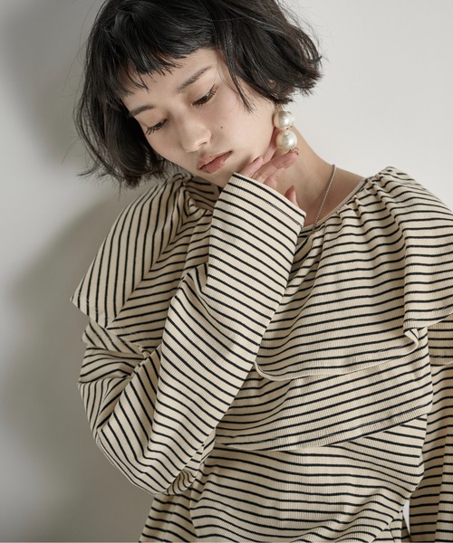 THE Yon tシャツ フリルビスチェセットリブロンT レディース