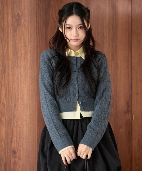 archives（アルシーヴ） アンサンブル ケーブルニットCD×シャツ