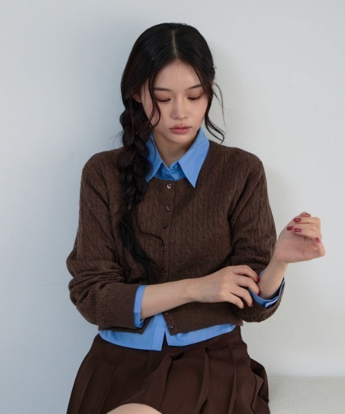 archives（アルシーヴ） アンサンブル ケーブルニットCD×シャツ