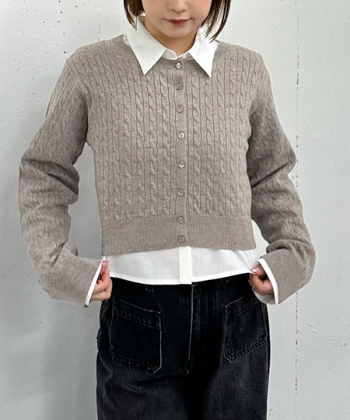 archives（アルシーヴ） アンサンブル ケーブルニットCD×シャツ