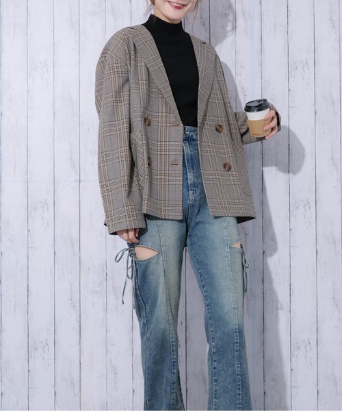 ジャケット テーラードジャケット 「チェック柄×ダブルテーラー