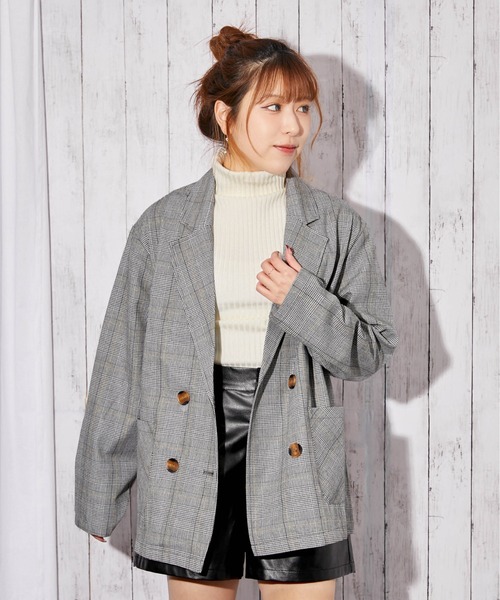 ジャケット テーラードジャケット 「チェック柄×ダブルテーラー